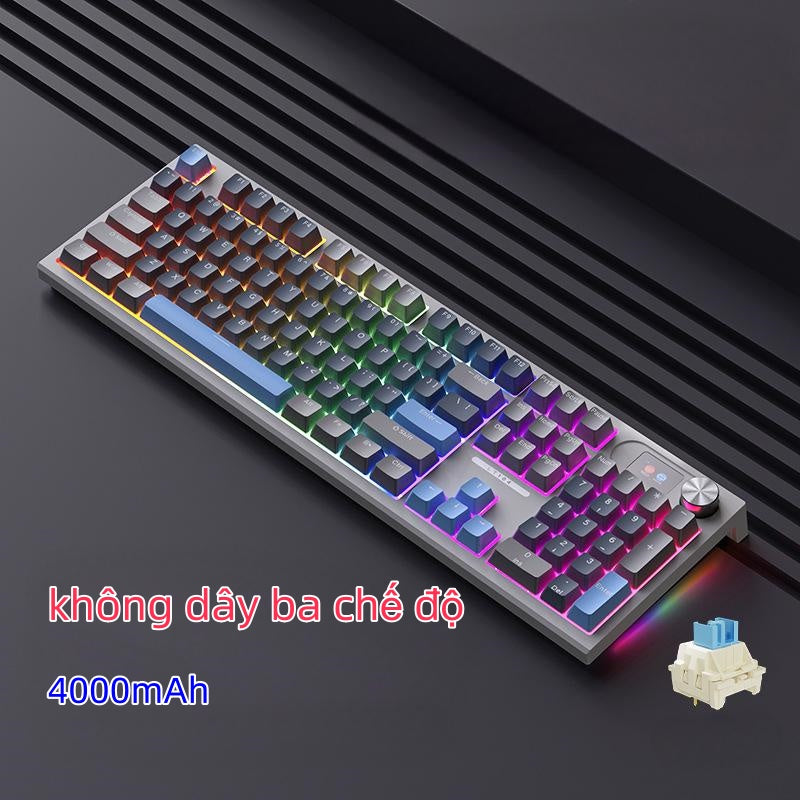 680K chỉ trong tuần này!!LANGTU LT98 Bàn phím cơ yên tĩnh switch Air-sea , 24 chế độ đèn RGB, núm xoay âm lượng, màn hình hiển thị!