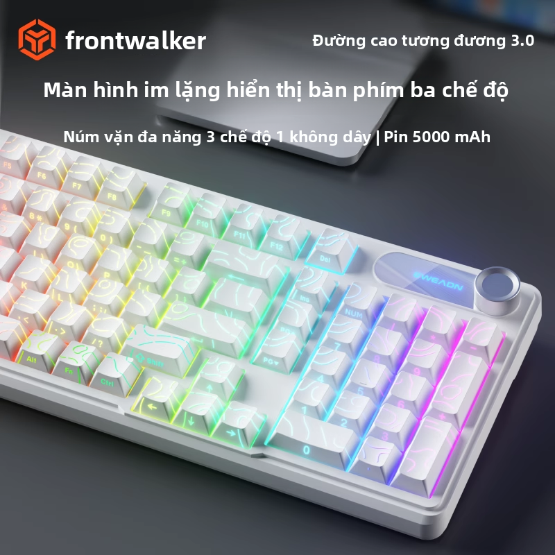 Ưu đãi đặc biệt hôm nay 680K！ Bàn phím EWEADN V102 PRO cơ keycap khắc bên màu chuyển sắc, mẫu mới 2025, hỗ trợ kết nối không dây. Switch đỏ gõ êm