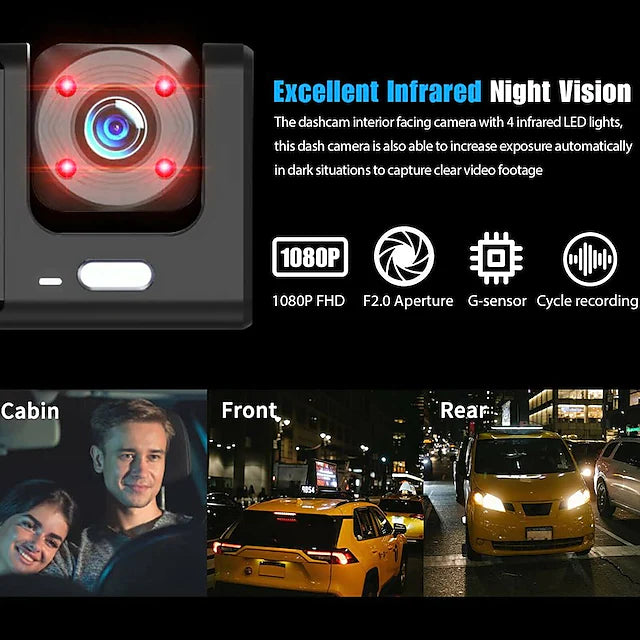 2 Kênh DashCam với camera trước và camera sau, 1080P cho ô tô - Xả hàng tồn kho chỉ 590K, số lượng không nhiều