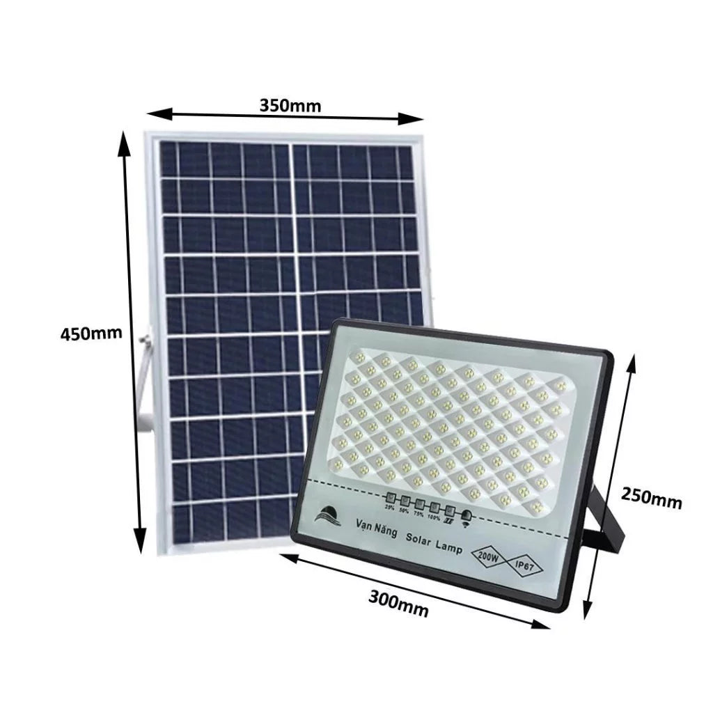 Đèn chiếu sáng năng lượng mặt trời công suất cực cao mới với điều khiển từ xa đa chức năng và bộ công cụ đầy đủ