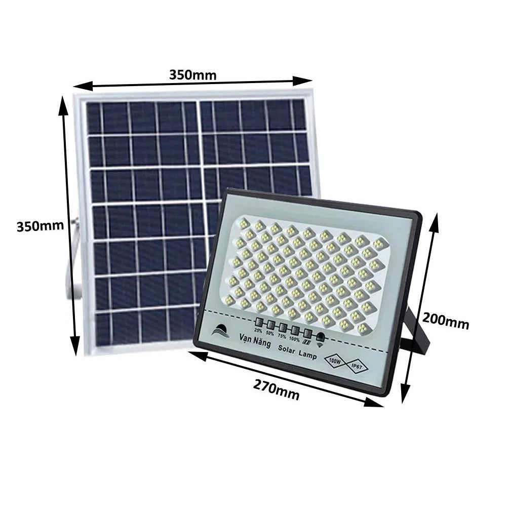 Đèn chiếu sáng năng lượng mặt trời công suất cực cao mới với điều khiển từ xa đa chức năng và bộ công cụ đầy đủ