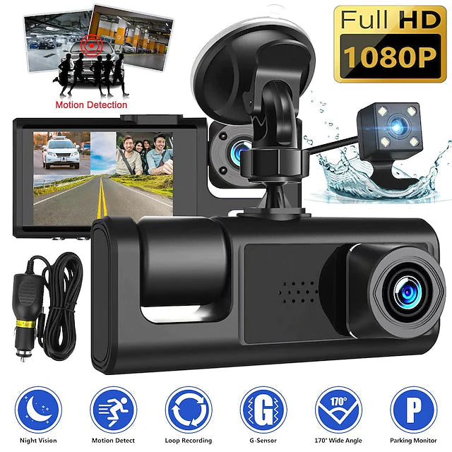 2 Kênh DashCam với camera trước và camera sau, 1080P cho ô tô - Xả hàng tồn kho chỉ 590K, số lượng không nhiều