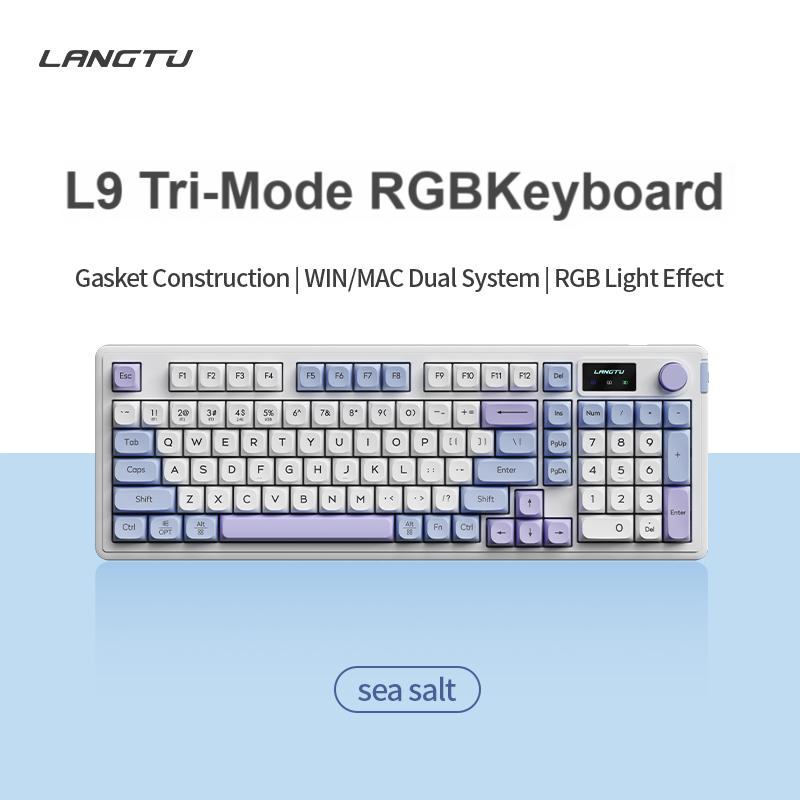 YZ Ưu đãi đặc biệt hôm nay 490K！LANGTU K600 Bàn phím cơ switch đỏ yên tĩnh, 24 chế độ đèn RGB, núm xoay âm lượng, màn hình hiển thị!