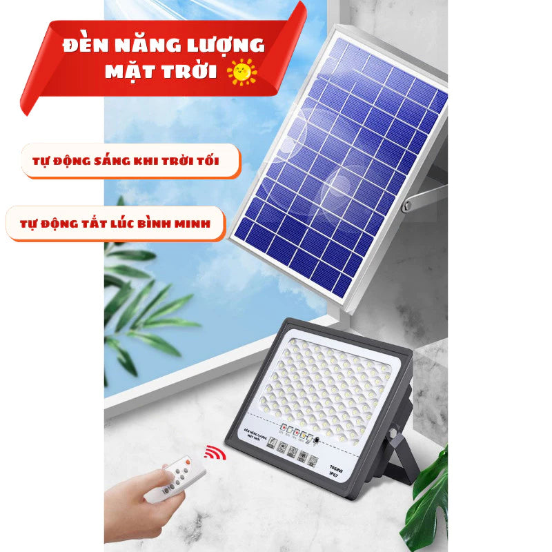 Đèn chiếu sáng năng lượng mặt trời công suất cực cao mới với điều khiển từ xa đa chức năng và bộ công cụ đầy đủ
